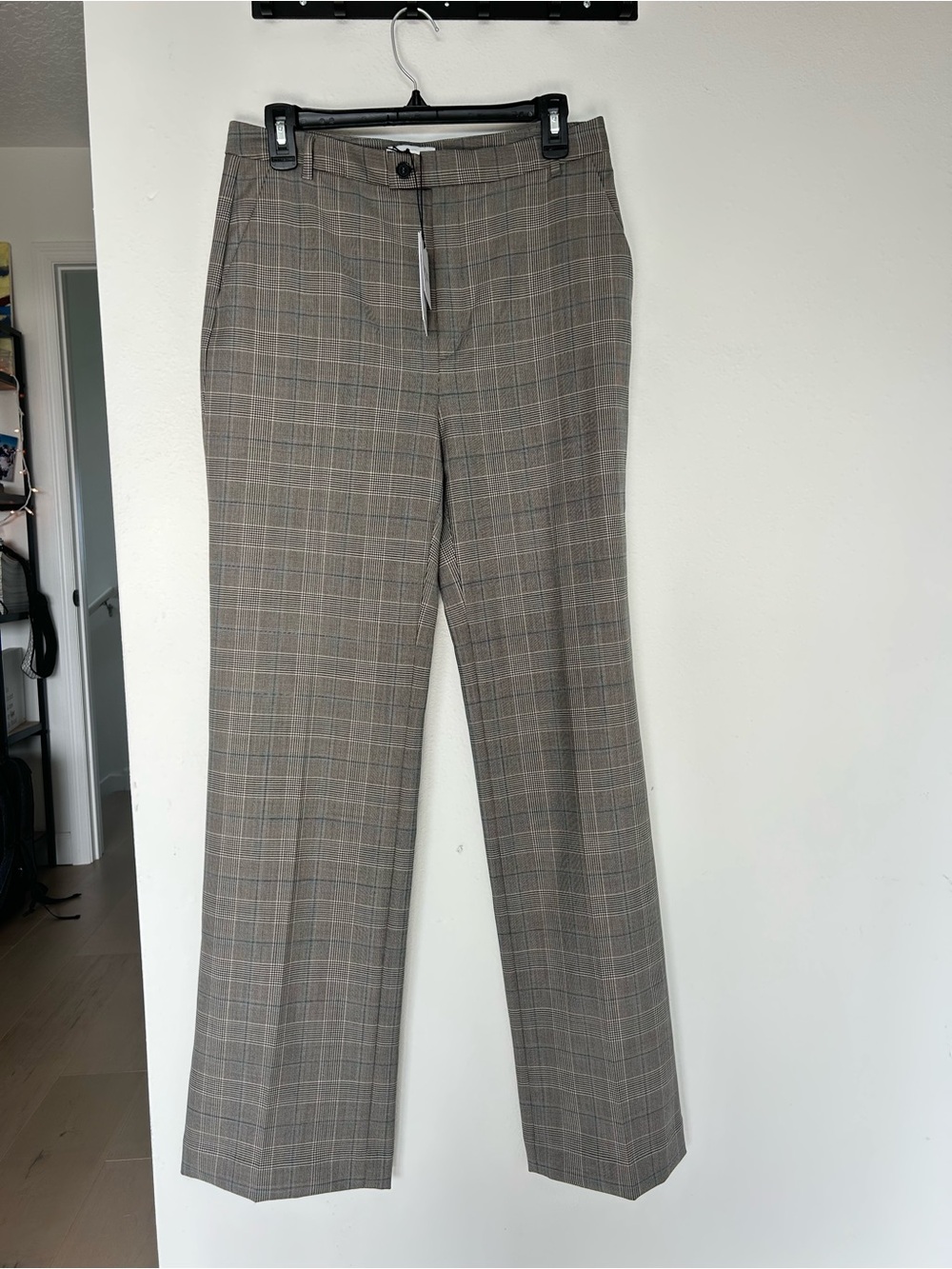 & Other Stories Women’s Plaid Dress Pants in Brown and Tan Windowpane NWT size 8